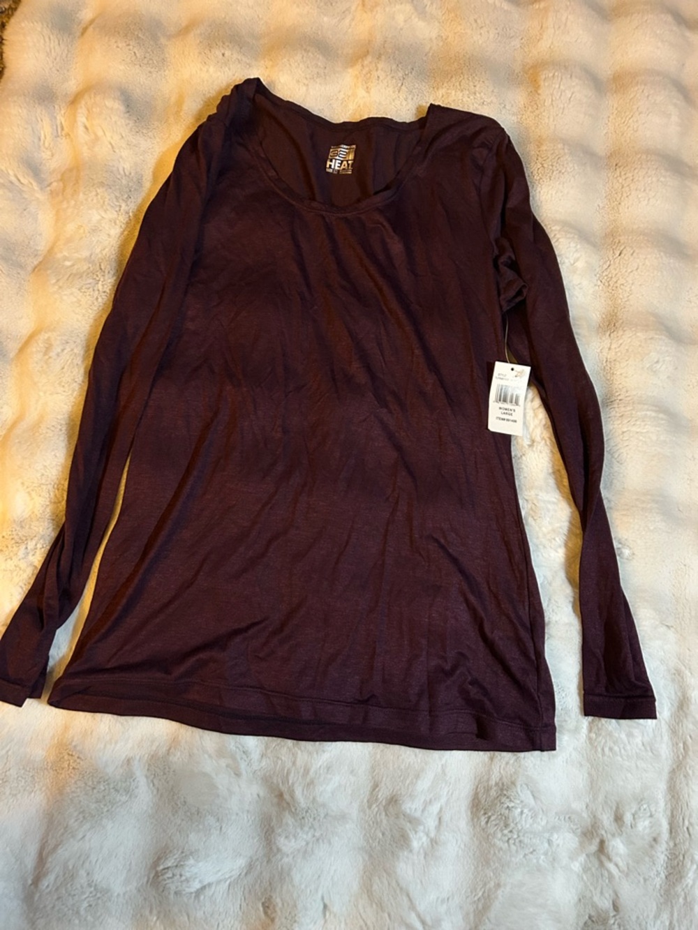 Weatherproof Women's Long-Sleeve Scoop Neck Top in Plum